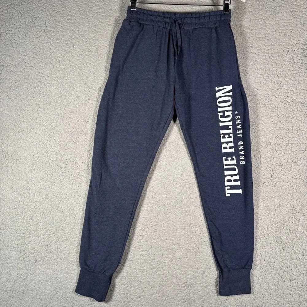 True Religion Loungewear Jogger Sweatpants Mens Size Small Navy
